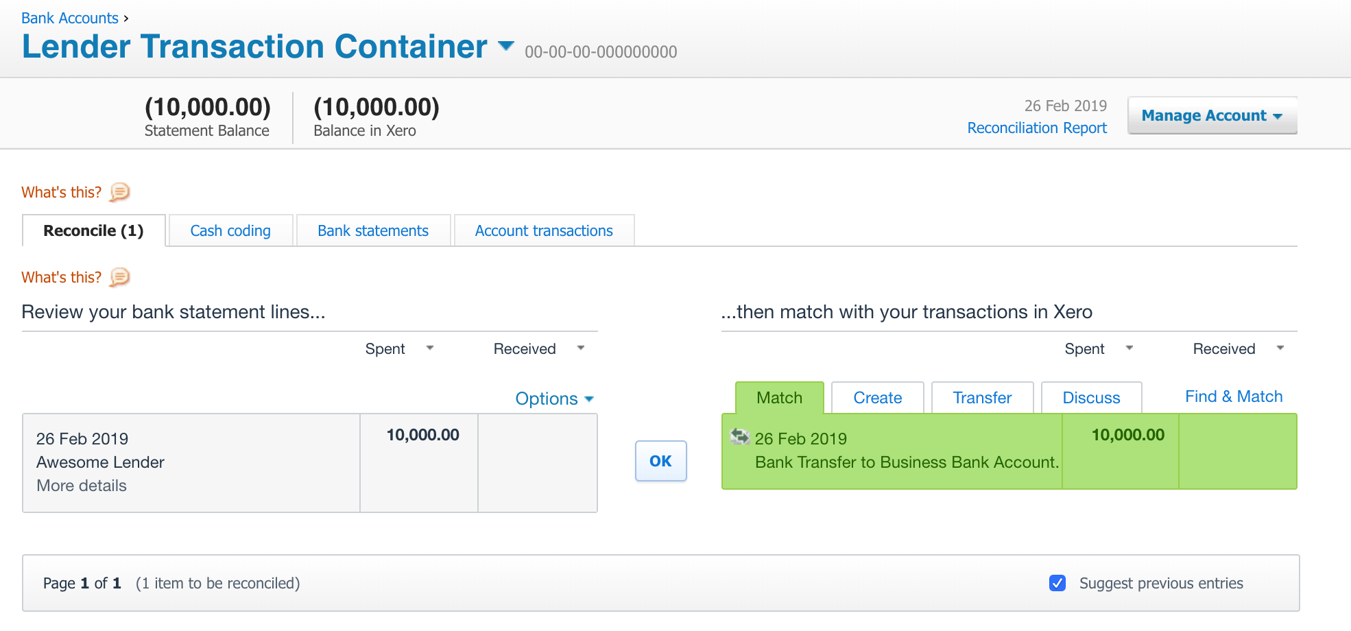 Lending write-back — Xero Developer